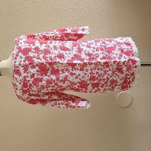 ELENA BALDI 100% LINEN FLORAL BLOUSE - Picture 4 of 6